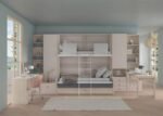 Youth bedroom with fold-down bunk bed with sofa and 2 study areas - Image 2