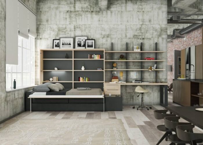 Horizontal folding double bed with sofa - Image 2