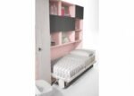 Youth bedroom with folding bed, wardrobe and desk - Image 3