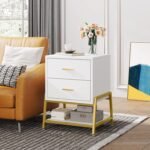 Nightstand, Modern Bedside End Table with 2 Drawers & Shelf - Image 4