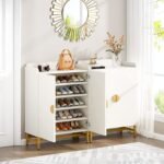 Shoe Cabinet, Slim Shoe Organizer with Doors and Adjustable Shelves - Image 7
