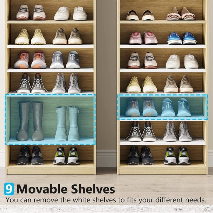 Shoe Cabinet, 11-Tier 70.9? Tall Shoe Rack with Adjustable Shelves - Image 7