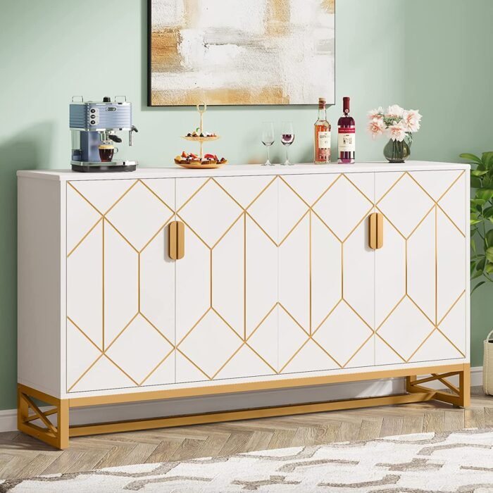 Sideboard Buffet, 59? Modern Kitchen Storage Cabinet with Doors - Image 1