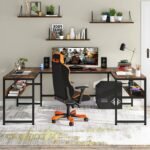 U-Shaped Desk with Bookshelf and Tiltable Drawing Board - Image 6