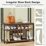 Coat Rack Shoe Bench, Entryway Hall Tree with Hooks & Shelves - Image 6