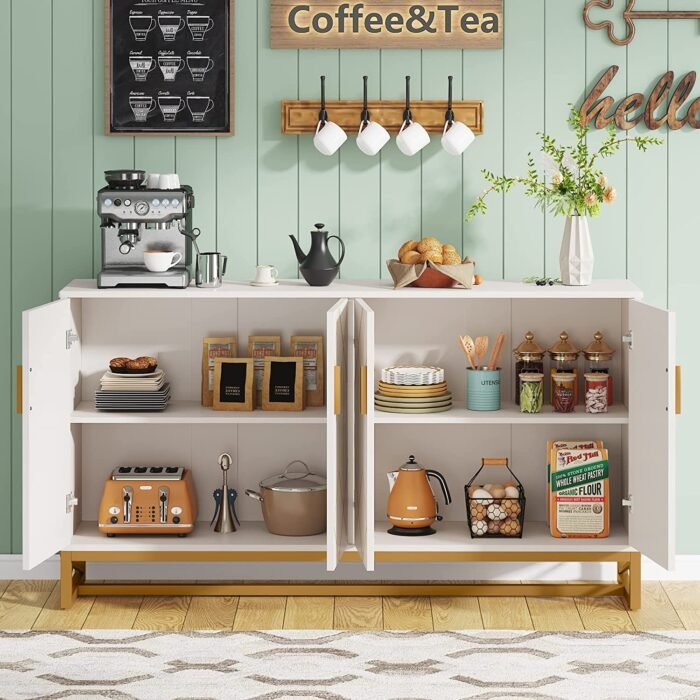 Sideboard Buffet, 59? Modern Kitchen Storage Cabinet with Doors - Image 5