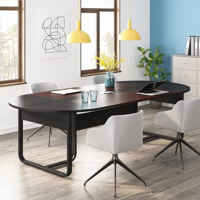 Conference Table, 8FT Oval Meeting Table with Splice Board - Image 1