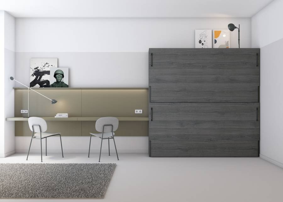 8290-dormitorio-infantil-con-literas-abatibles-y-zona-de-estudio-doble.jpg Children's bedroom with folding bunk beds and double study area - Image 1