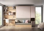 Vertical folding bunk bed with integrated sofa and a workspace - Image 2