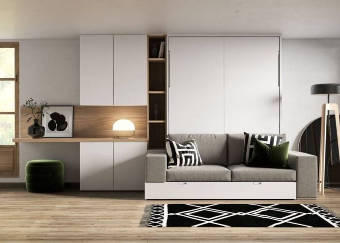Vertical folding double bed with pull-out trundle - Image 2