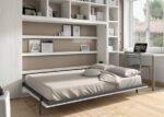 Bedroom with horizontal folding bed measuring 135 x 190 with wardrobe - Image 2