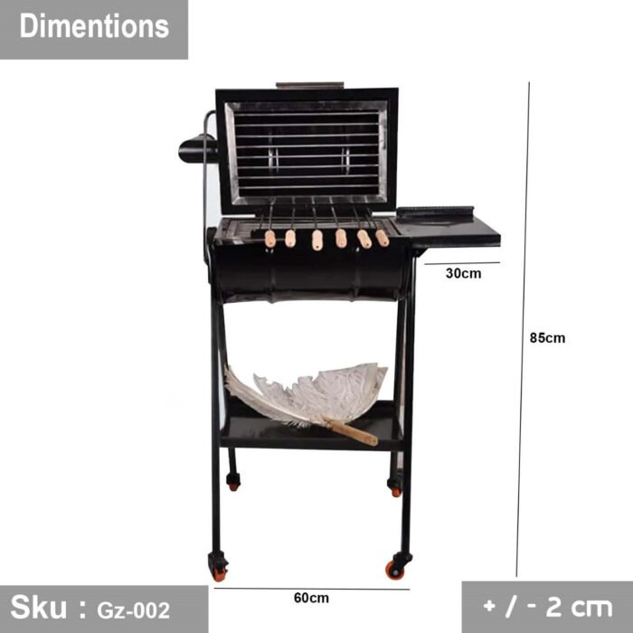 Charcoal grill with side rack - perfect for outdoor family gatherings - Image 4