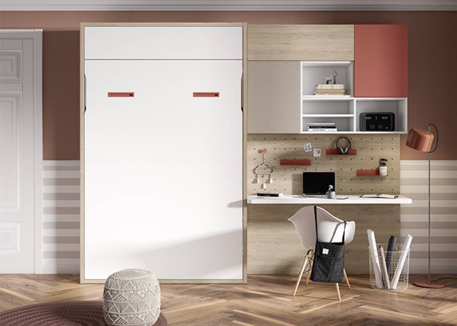 8808-dormitorio-juvenil-con-cama-abatible-vertical-doble.jpg Youth bedroom with double vertical folding bed - Image 1