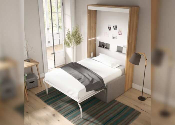 Bedroom with sofa integrated into a folding bed - Image 1