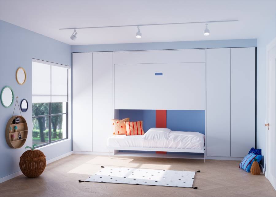 8927-dormitorio-con-litera-abatible-y-armarios.jpg Bedroom with fold-down bunk bed and wardrobes - Image 1
