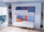 Bedroom with fold-down bunk bed and wardrobes - Image 2