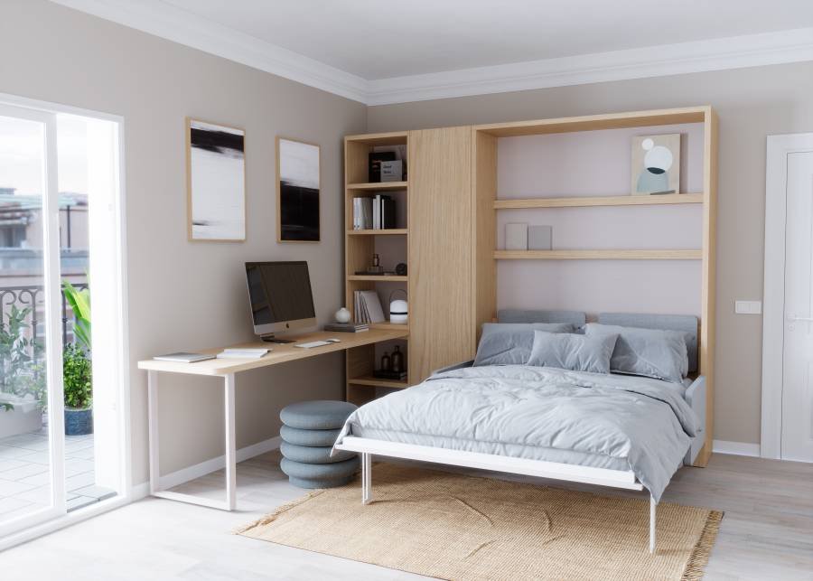 8961-cama-abatible-vertical-con-sofa-y-escritorio.jpg Vertical folding bed with sofa and desk - Image 1