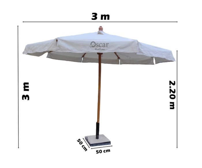 Clara Beige Umbrella size 3m*3m - Image 2