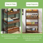 Wood Fruit Vegetable Storage Rack Stand, 4-Tier Storage Organizer - Image 6