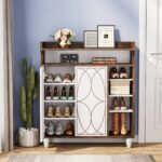 Shoe Cabinet, Shoe Organizer with Doors & Adjustable Shelves - Image 4