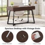 Computer Desk, 47? Study Table Writing Desk with 2 Spacious Drawers - Image 8