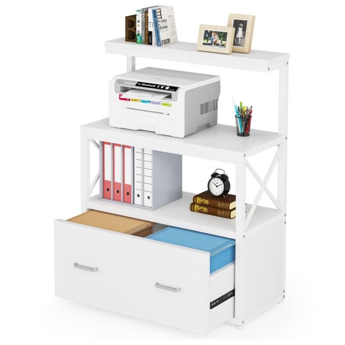 File Cabinet, Lateral Printer Stand with Drawer & Shelves - Image 1