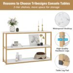 Console Table, Faux Marble Top 3-Tier Sofa Entryway Table - Image 7