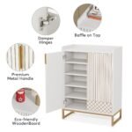 Shoe Cabinet, 25 Pairs Shoes Rack Organizer with Doors - Image 8