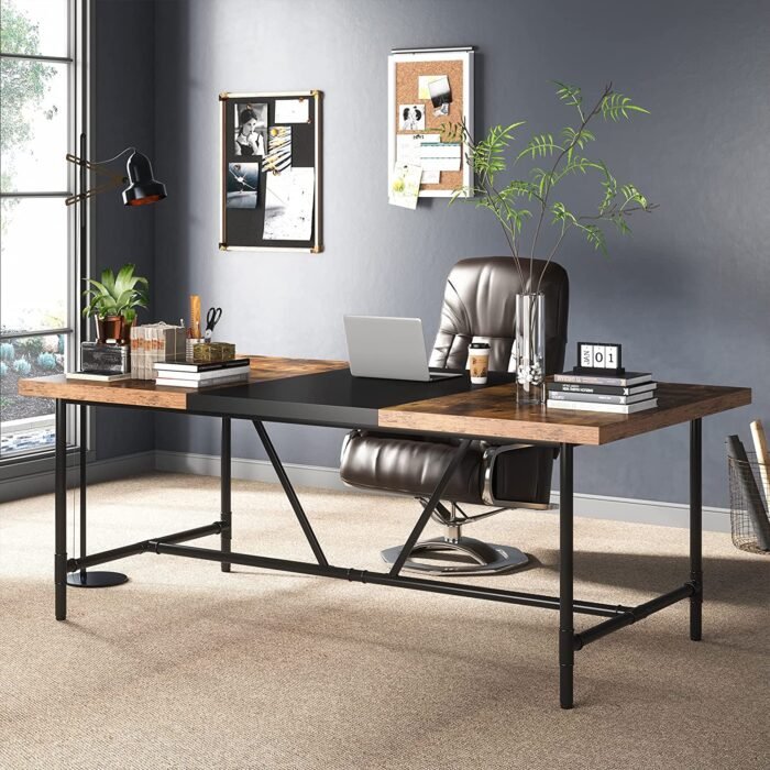 6FT Conference Table, 70.8? Executive Desk Office Computer Meeting Table - Image 1