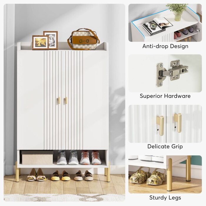 Shoe Cabinet, 6-Tier Shoe Organizer with Adjustable Shelves for Entryway - Image 8