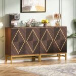 Sideboard Buffet Set of 2, Accent Console Cabinet with Adjustable Shelf - Image 4
