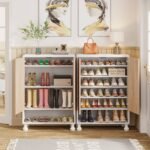 Shoe Cabinet, Modern Wood Shoe Organizer Cabinet with Door - Image 5