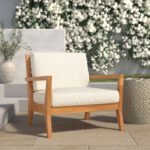 Adagio Outdoor Solid Teak Wood Wide Armchair with Cushions - Image 2