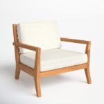Adagio Outdoor Solid Teak Wood Wide Armchair with Cushions - Image 3