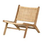 Agave Rattan And Teak Wood Lounge Chair
