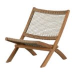 Agave Teak Outdoor Armless Lounge Chair