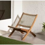 Agave Teak Outdoor Armless Lounge Chair - Image 3