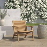 Alair Teak Outdoor Armless Lounge Chair - Image 2