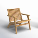 Alair Teak Outdoor Armless Lounge Chair - Image 3