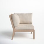 Amina Outdoor Solid Wood Acacia Corner Chair with Cushions
