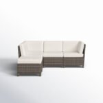 Annelise 5-Piece Outdoor Wicker Sectional with Sunbrella Cushions