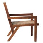 Barrie Coastal Solid Wood And Rattan Outdoor Accent Chair - Image 3
