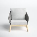 Bowery Acacia Outdoor Armless Lounge Chair with Cushion