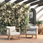Bryah Acacia Outdoor Armless Lounge Chair with Cushion - Image 2