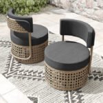 Cateline Wicker Outdoor Armless Lounge Chair (Set of 2) - Image 2