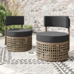 Cateline Wicker Outdoor Armless Lounge Chair (Set of 2) - Image 3
