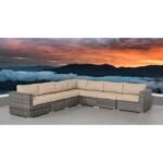 Cleo 122'' Wicker Outdoor Sectional with Sunbrella Cushions - Image 2