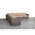 Cleo 122'' Wicker Outdoor Sectional with Sunbrella Cushions - Image 3