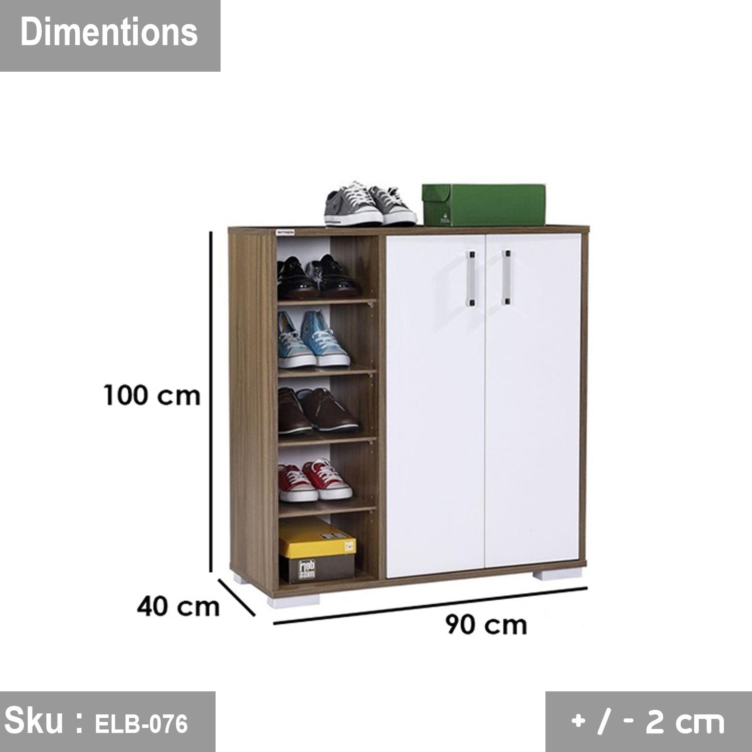 Ponte shoe 90 * 100 MDF wood - Image 3