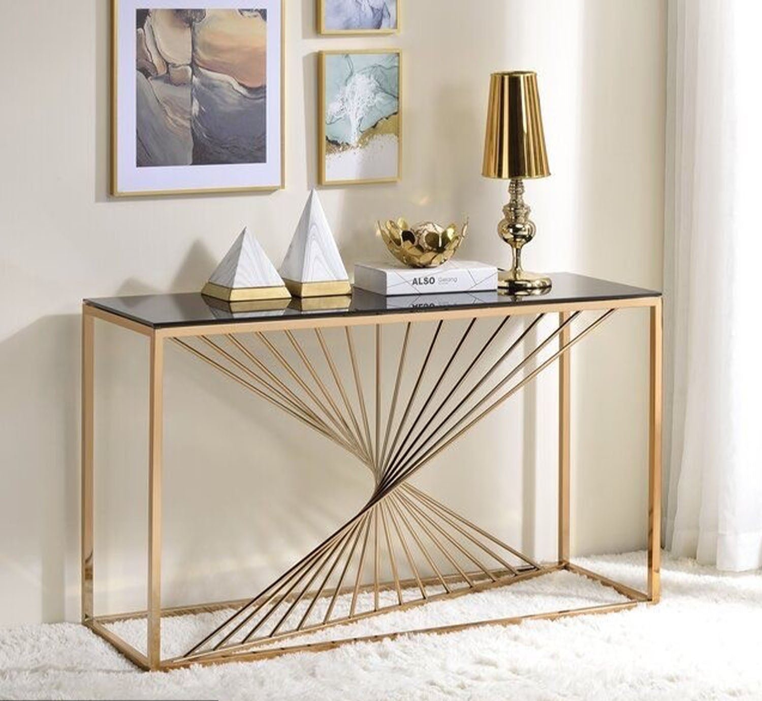 Join console with electrostatic paint and black glass - Image 1